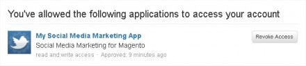 Magento Social Media Marketing - configure a twitter application