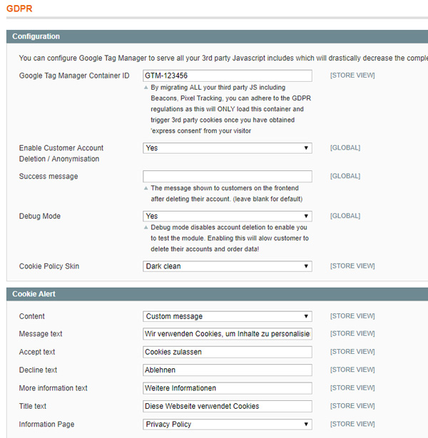 Magento 1 GDPR Module